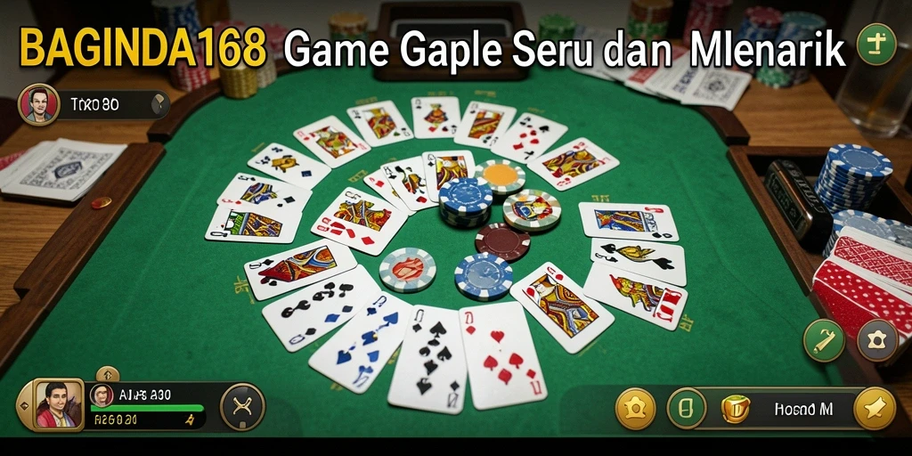 Screenshot BAGINDA168 yang menunjukkan serunya gameplay Gaple.