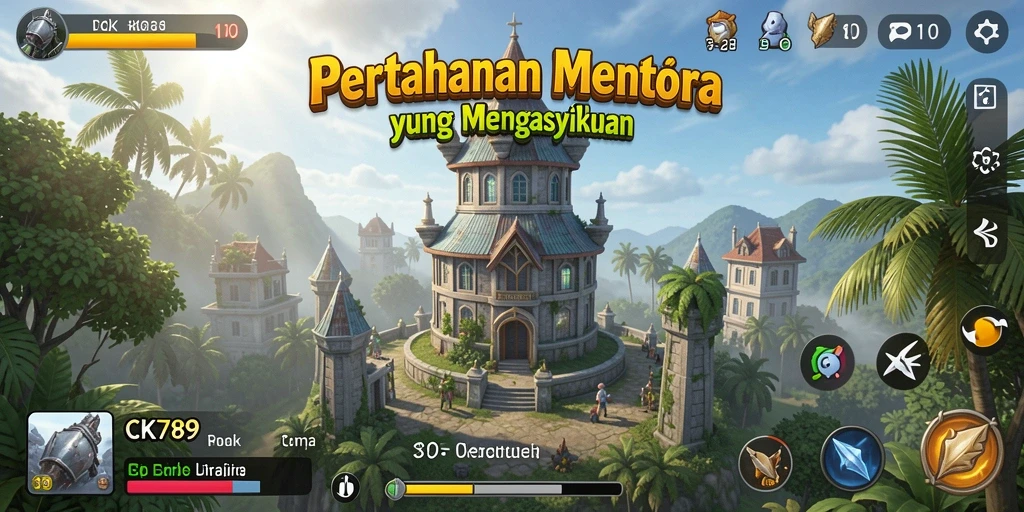 Tampilan gameplay CK789 yang intens dan strategis dalam Tower Defense.