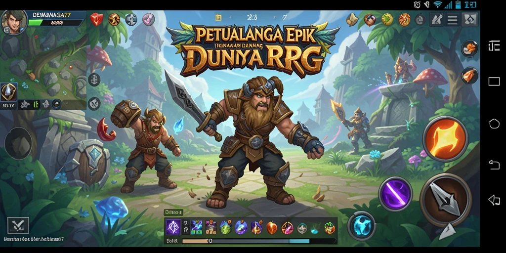 Gameplay RPG DEWANAGA77 dengan grafis memukau dan pertempuran seru.