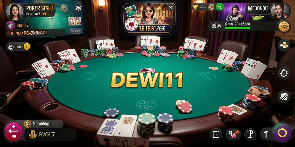 Tampilan menarik dari gameplay Poker di DEWI11.