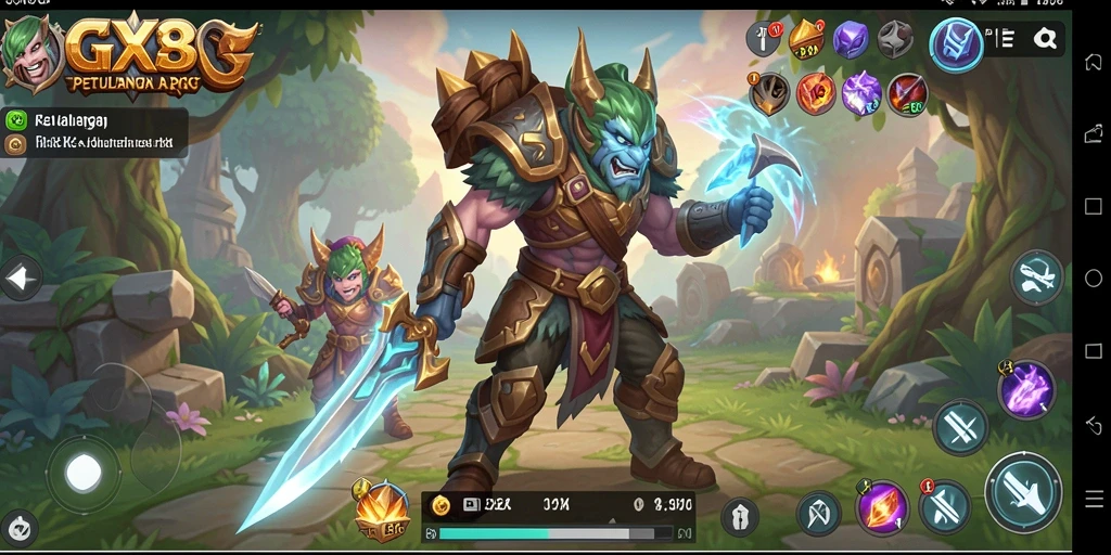 Tangkapan layar GX88 menampilkan aksi gameplay RPG yang seru.