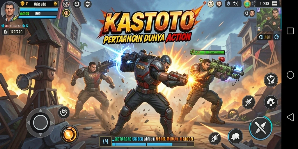 Screenshot permainan KASTOTO menampilkan aksi seru dan grafis yang memukau.