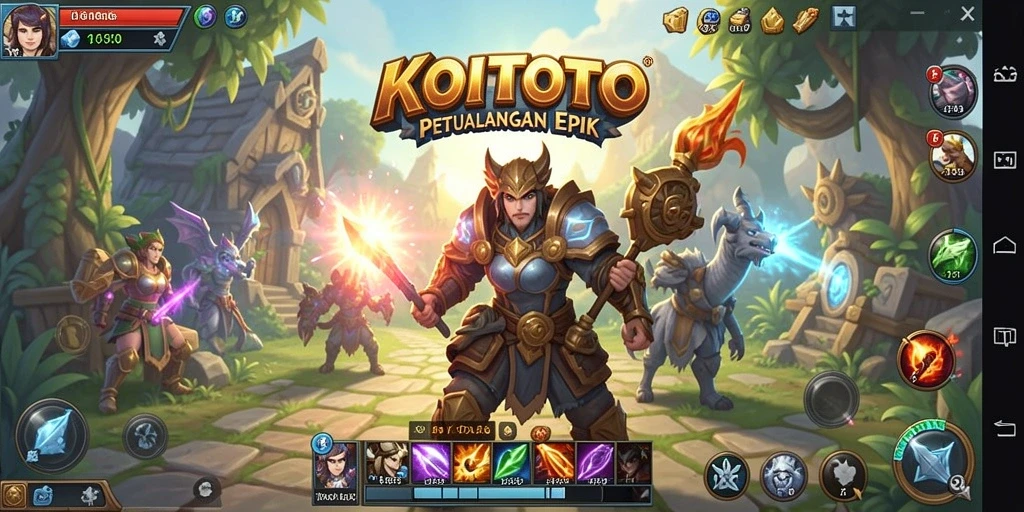 Screenshot menunjukkan pertarungan epik di dunia KOITOTO.