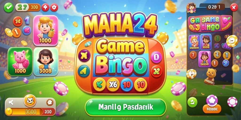 Tangkapan layar gameplay Bingo di MAHA24 yang seru dan interaktif.