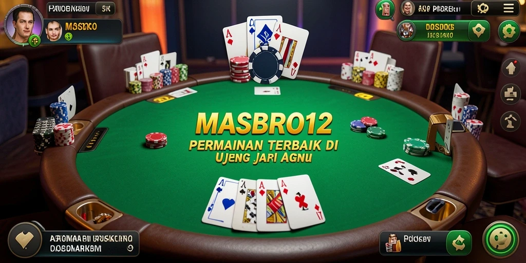 Screenshot gameplay MASBRO12 menampilkan aksi poker yang mendebarkan dan grafis yang memukau.