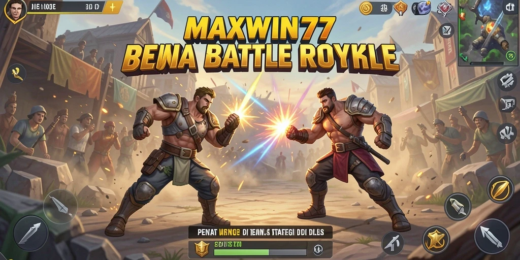 Tampilan menarik dari pertempuran di <strong>MAXWIN77</strong> dalam lingkungan Battle Royale.