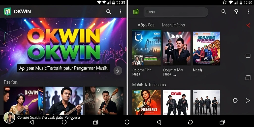 Screenshot OKWIN menampilkan pengguna menikmati fitur karaoke yang menyenangkan.