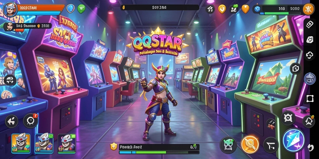 Tangkapan layar menampilkan gameplay seru QQSTAR yang penuh warna.